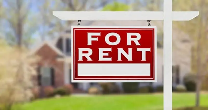 red for rent sign